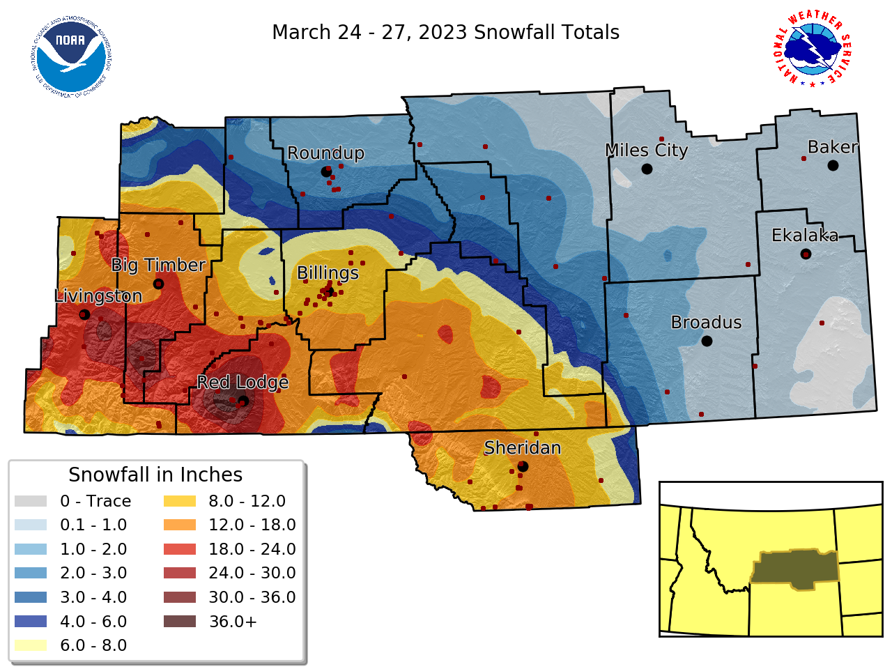 Winter/Spring Storm of Southern Montana March 2427, 2023